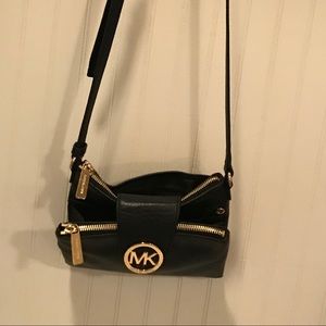 Michael Kors Black Crossbody with Gold Hardware